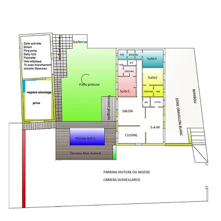 Villa 200m2, 3 Suites, Patio Avec Salle Jeux, 1 Piscine Chauffe De Debut Avril A Fin Octobre *