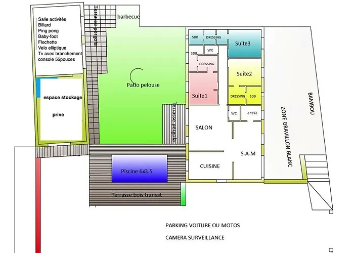 Villa 200m2, 3 Suites, Patio Avec Salle Jeux, 1 Piscine Chauffe De Debut Avril A Fin Octobre *